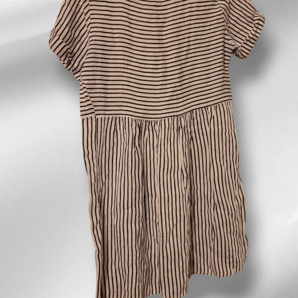 Laura Bianchi Navy White Striped Short Sleeve Dress Linen Size XS - Picture 8 of 9